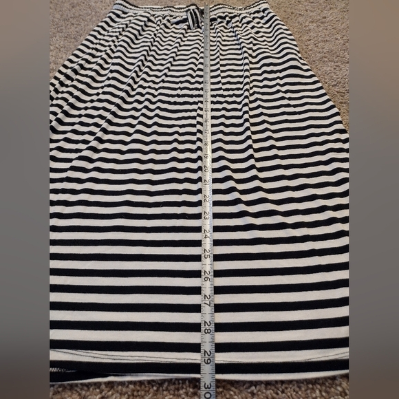 dip Black and White Striped Midi Skirt - Picture 6 of 7